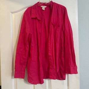 H&M Fuchsia Linen Blend Shirt